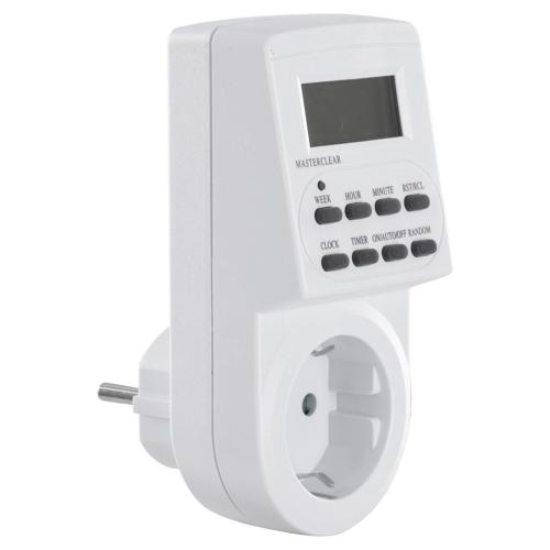 Tijdschakelklok wit digitaal 20 schakelmomenten per dag Max 10 amp schakeltijd 1 min (3600 watt) product photo