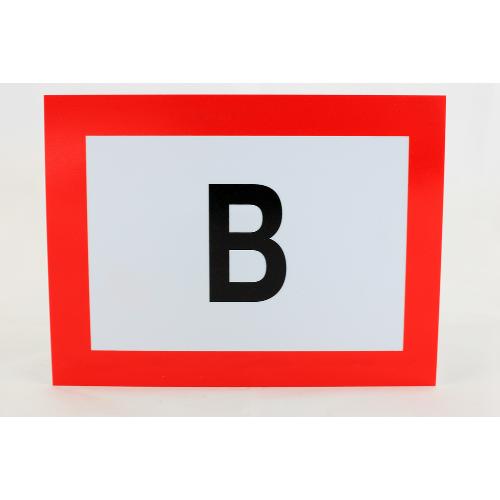 Pictogram B aansluitpunt droge stijgleiding 150x200mm pp Wit/zwart/rood product photo