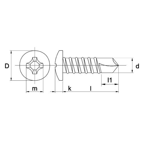Plaatschroef zelfborend gegalvaniseerd cilinderkop PH2 3.5x19mm product photo