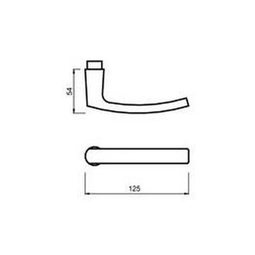 Deurkruk 332/125 blokmodel zwaar F2 gatdeel M6 product photo