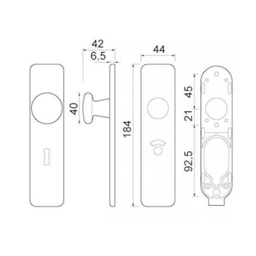 Schild klik 185mm m/knop 160/40 F2 PC55 product photo https://media.isero.nl/Isero-IseroNL-Site/images/L/309420_1.jpg L