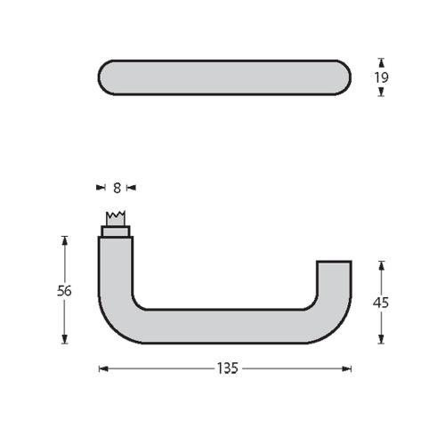 RVS deurkruk rond gatdeel product photo