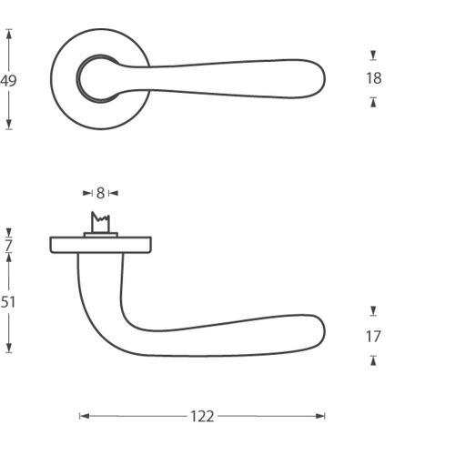 Deurkruk Jupiter op rozet mat chroom product photo https://media.isero.nl/Isero-IseroNL-Site/images/L/310405_1.jpg L