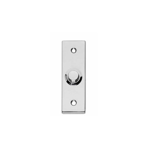 Beldrukker rechthoekig smal chroom product photo
