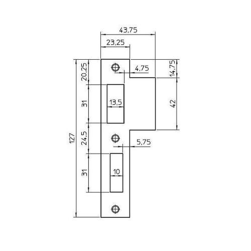 Nemef sluitplaat D+N messing rechthoekig product photo