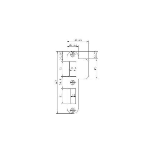 Nemef sluitplaat ronde hoek voor VS1200 din links RVS product photo