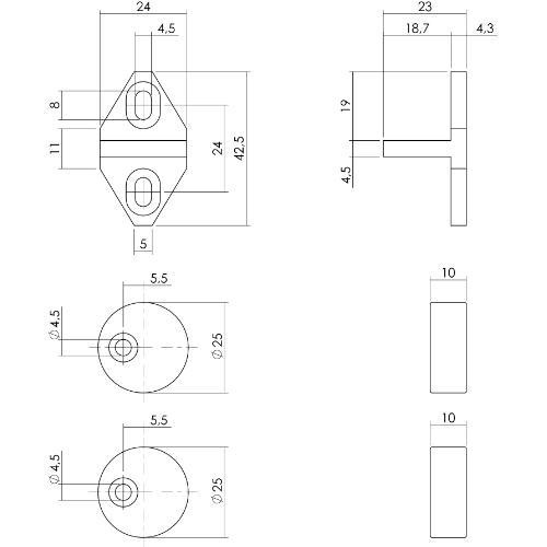 Geleider en afstandhouders zwart v/ schuifdeursyst +bev. 0023.450106 product photo https://media.isero.nl/Isero-IseroNL-Site/images/L/314655_2.jpg L