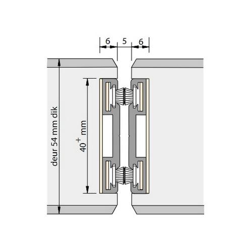 Alprokon pendel-/wisselprofiel 2400mm 60 minuten brandwerend DD54/TR5 Ferno-Tec no. 401 product photo