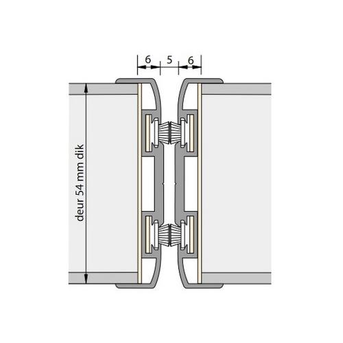 Alprokon pendel-/wisselprofiel 2400mm 60 minuten brandwerend DD54/TR17 Ferno-Tec no. 411 product photo