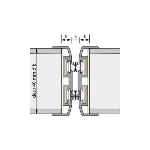 Alprokon pendel-/wisselprofiel 2400mm 60 minuten brandwerend DD40/TR17 Ferno-Tec no. 401 product photo