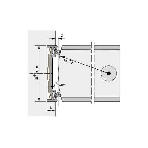 Alprokon pendel-/wisselprofiel 2400x40x6mm 30 minuten brandwerend DD40/TR2 Ferno-Tec no. 302 product photo