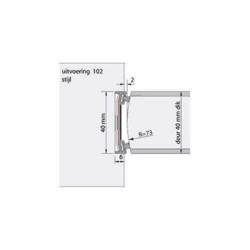 Stijlprofiel 2400x40x6.0mm 30 min.brandwerend DD40/TR2 product photo