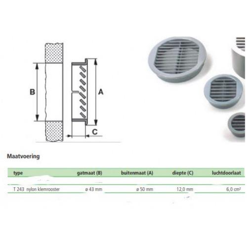 Universeel kunststof klemrooster 43mm wit product photo https://media.isero.nl/Isero-IseroNL-Site/images/L/316265_1.jpg L