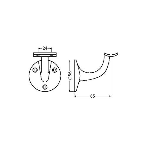 leuninghouder hol opschroevend F1 aluminium 3500-01 product photo https://media.isero.nl/Isero-IseroNL-Site/images/L/317499_1.jpg L