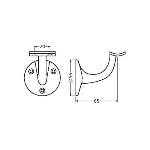 leuninghouder hol opschroevend F1 aluminium 3500-01 product photo https://media.isero.nl/Isero-IseroNL-Site/images/L/317499_2.jpg L