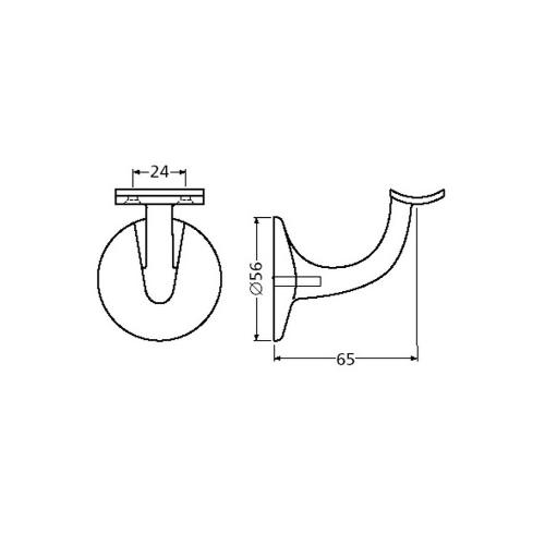 leuninghouder hol tapgat F1 aluminium 3501-01 product photo https://media.isero.nl/Isero-IseroNL-Site/images/L/317501_1.jpg L