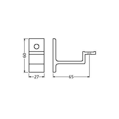 leuninghouder vlak tapgat F1 aluminium 3541-01 product photo https://media.isero.nl/Isero-IseroNL-Site/images/L/317511_1.jpg L
