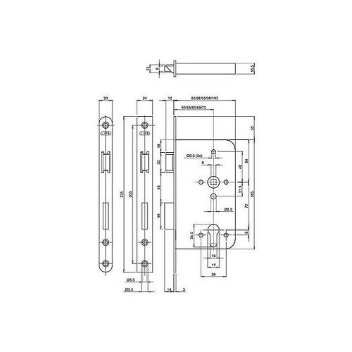 Lips cilinderslot 60mm vierkante voorplaat 24mm product photo https://media.isero.nl/Isero-IseroNL-Site/images/L/320122_1.jpg L