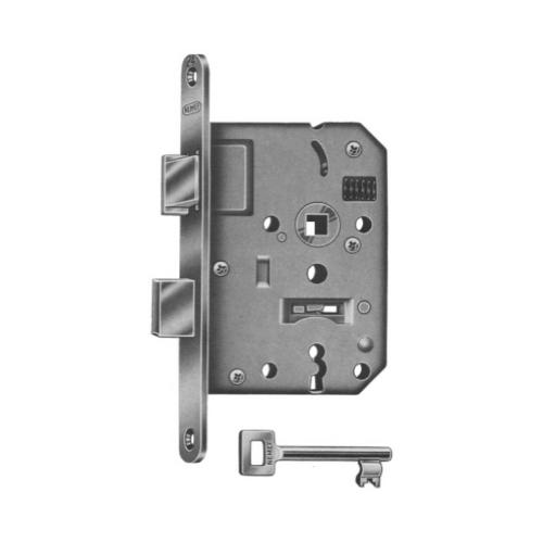 Nemef dag- en nachtslot - afgeronde RVS voorplaat 174x20mm - SL56 - doornmaat 50mm - DIN links/rechts - 1266/17 product photo