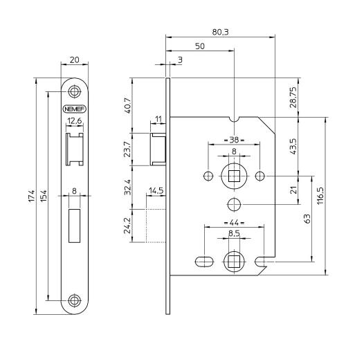 Nemef vrij- en bezetslot 63/8 - afgeronde RVS voorplaat 174x20mm - doornmaat 50mm - DIN links/rechts -1264/17 product photo https://media.isero.nl/Isero-IseroNL-Site/images/L/320660_1.jpg L