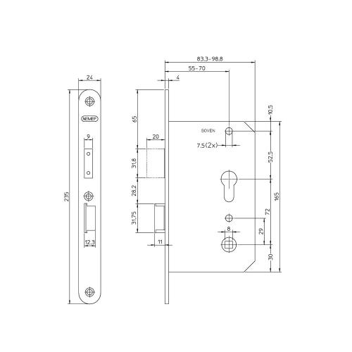 Nemef seniorenslot DIN links ronde voorplaat product photo https://media.isero.nl/Isero-IseroNL-Site/images/L/320813_1.jpg L