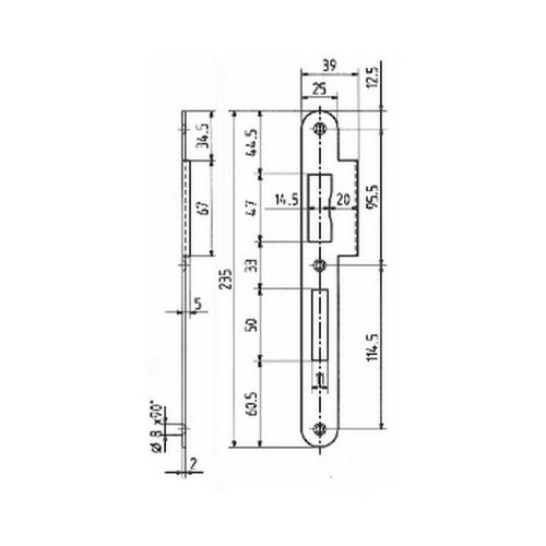 Sluitplaat gezet RVS loop DIN rechts product photo