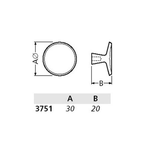 Meubelknop aluminium rond 30mm 3751-01E product photo https://media.isero.nl/Isero-IseroNL-Site/images/L/330100_1.jpg L