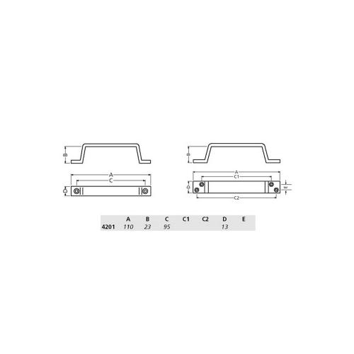 Handgreep aluminium 110mm (PLAT) product photo https://media.isero.nl/Isero-IseroNL-Site/images/L/330112_1.jpg L