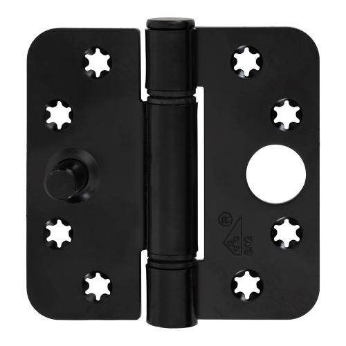 Noxxa glijlagerscharnier SKG3 - kunststof lagers - staal zwart gelakt - 89x89x3mm - ronde hoek - platkop - gezet - 3 knoops product photo