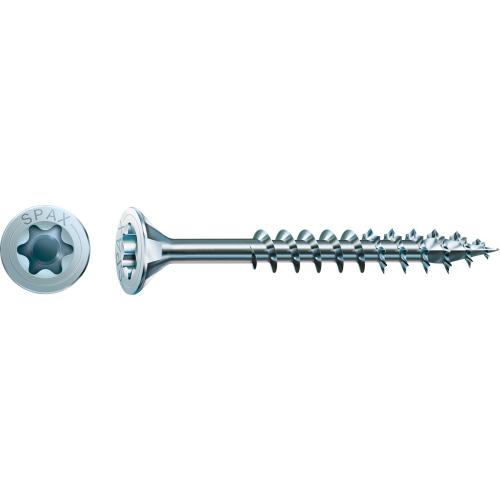 Spax spaanplaatschroef verzinkt platkop 4.5x70/42mm TX20 4Cut deeldraad product photo