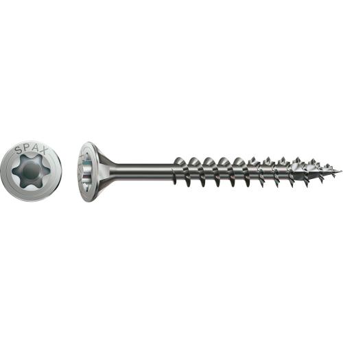 Spax spaanplaatschroef RVS A2 platkop 5.0x40/27mm TX20 4Cut deeldraad product photo