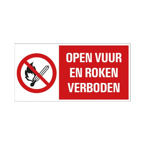 Bord Open vuur en roken verboden 150x300mm product photo