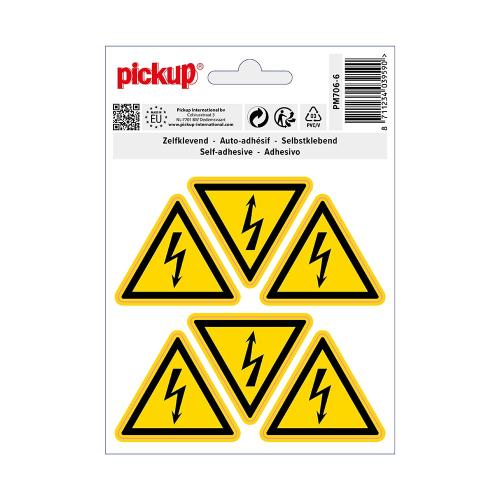 Sticker Gevaarlijke electrische spanning 45 mm driehoek 6 stuks product photo