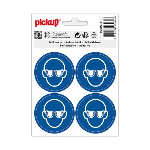 Sticker Veiligheidsbril verplicht 47 mm rond 4 stuks product photo