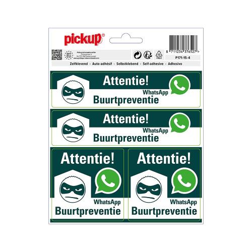 Sticker Whatsapp buurtpreventie 150x150 mm 4 stuks product photo