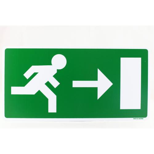 Pictogram nooduitgang rechts kunststof bord rechthoek 300x150mm product photo