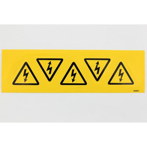 Pictogram Elektrische spanning zelfklevend 50mm vinyl geel/zwart product photo