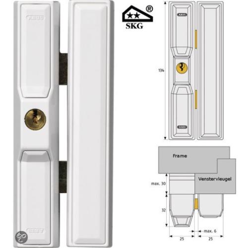 Oplegraamslot wit vlak met sleutel GS en sluitkast SKG2 product photo