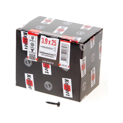 Gipsplaatschroef s grove draad zwart product photo