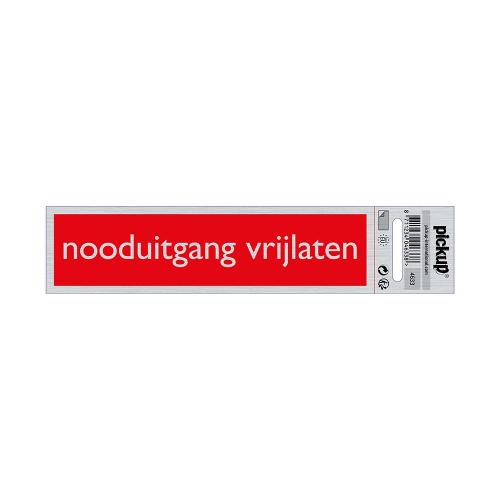 Bord alu-look nooduitgang vrijlaten 165x44 mm product photo