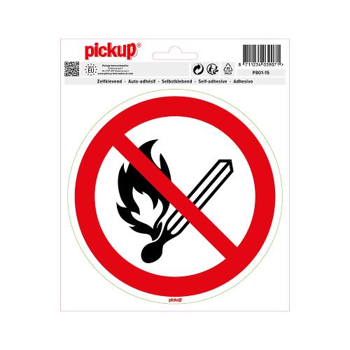 Sticker Vuur & open vlam verboden 150 mm rond product photo