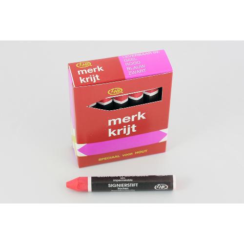 Merkkrijt hard zeskant rood (met wikkel) ds=12st product photo