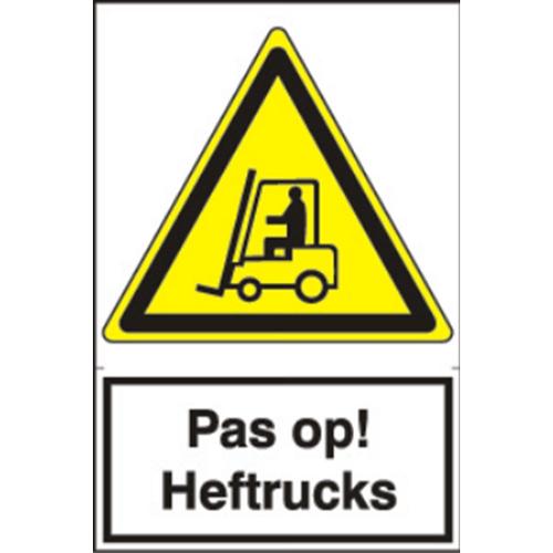 Pictogram pas op heftrucks PVC zelfklevend rechthoek 200x300mm product photo