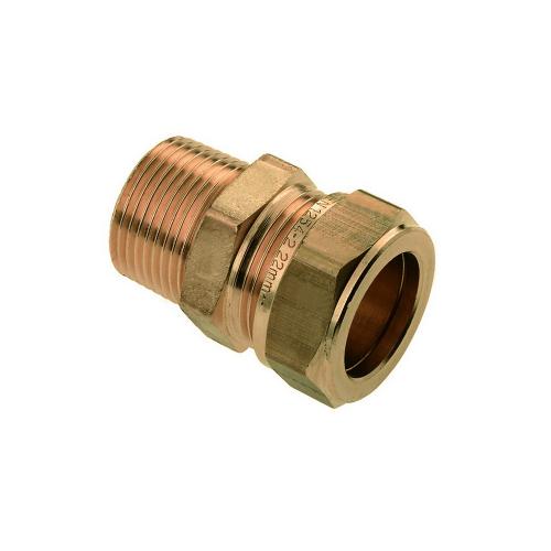 Knelkoppeling messing puntstuk buitendraad x knel 5st 1/2 duims x 15mm product photo