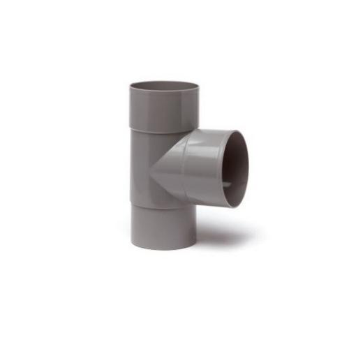 T-Stuk 87.5 graden pvc grijs lijm 2xmof/1x spie verjongd 80x80mm Hwa Komo BRL 2011 product photo