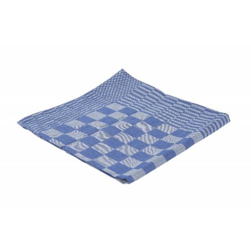 Theedoeken blauw geblokt 650x650mm 6st product photo