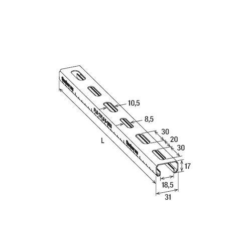 Montagerail 17/1.0 - 2m product photo https://media.isero.nl/Isero-IseroNL-Site/images/L/721581_5.jpg L