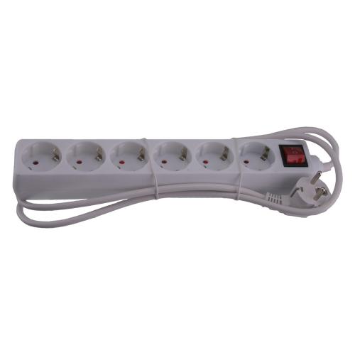 Tafelcontactdoos wit 6xRA m/snoer 1.5m product photo