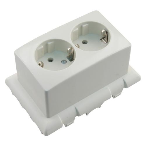 Attema wandcontactdoos m/randaarde v/montage op univ. lasdoos 2 voudig AT1623 product photo