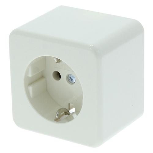 Contactdoos opbouw 1-voudig randaarde creme product photo